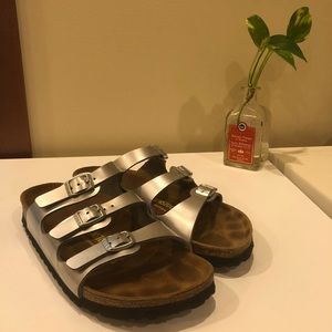 Birkenstock Florida Silver Sandals